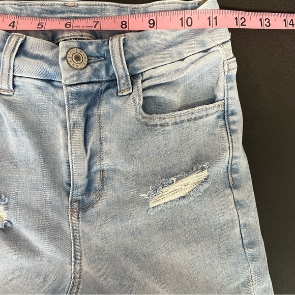 American Eagle Jeans Women 00 R Curvy Hi Rise Jegging light distressed b22 - Picture 6 of 10